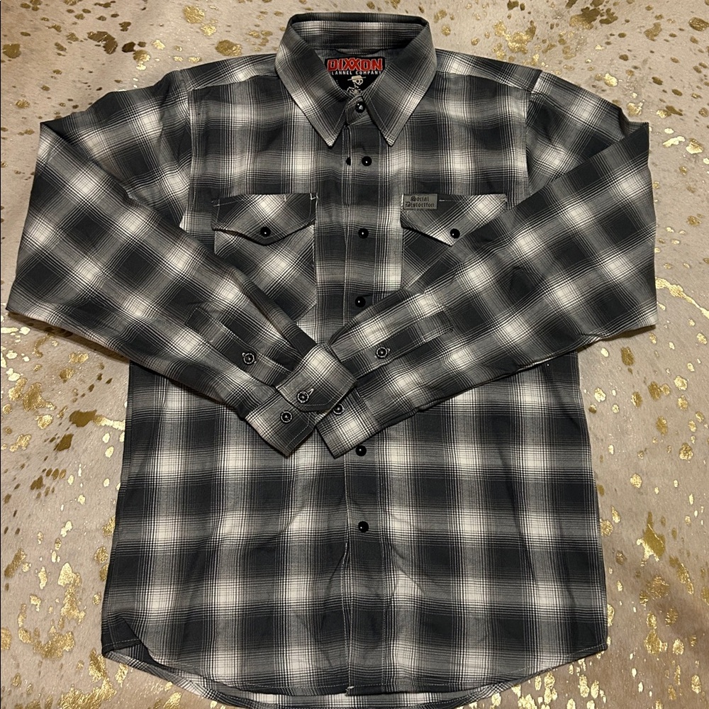 DIXXON Black and Gray Plaid Flannel Shirt
SOCIAL DISTORTION